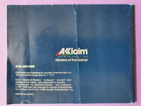 IRONSWORD: WIZARDS & WARRIORS 2 / Nintendo NES USA / Acclaim + Crystal Box