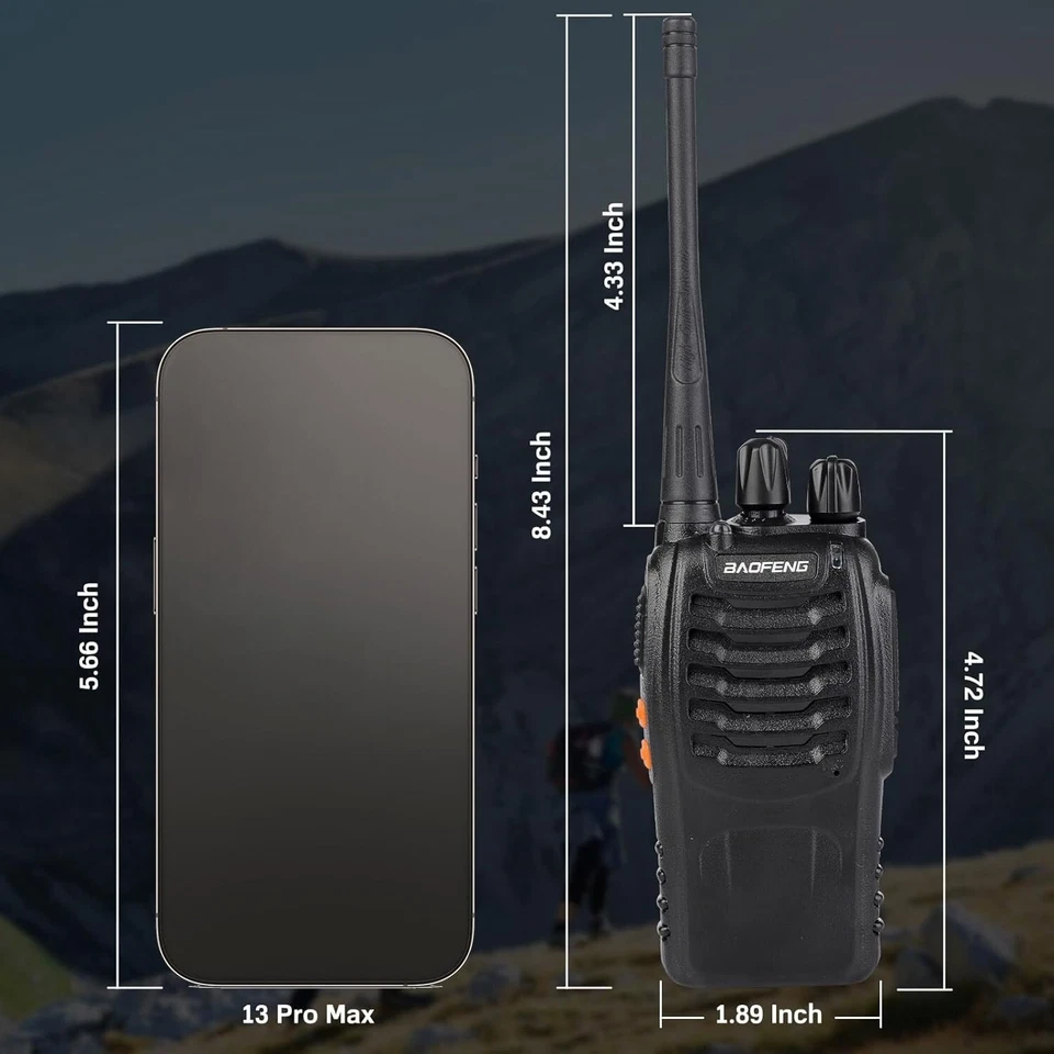 Walkie Talkie Long Range 50 Mile Two Way Radio Charge Waterproof 4 Pack Set - Image 2 of 4