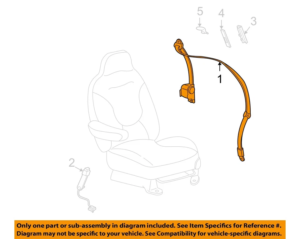 Used Front Left Seat Belt Front fits: 2004 Ford Freestar bucket seats driver ret Foto 3 de 4