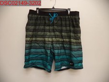 Nike Men Green Striped Breaker Ombre Water-Repellent Swim Trunk XXL 02054867158