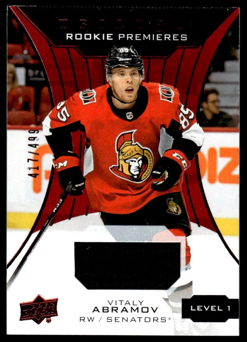 2019 20 Upper Deck Trilogy JERSEY Vitaly Abramov 417 499 Ottawa