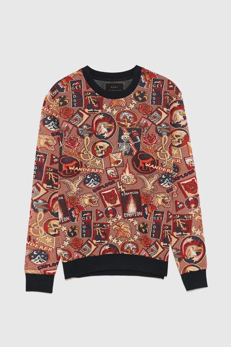 Zara quilted jacquard best sale sweatshirt