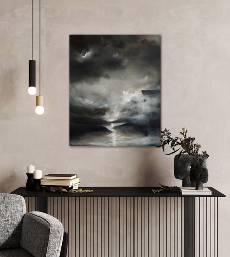 Original Oil Painting 'Moonrise Over Norway ' - Picture 2 of 17