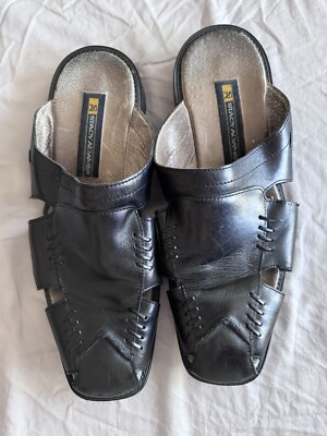 Stacy Adams Men\'s 9.5 Black Leather Fisherman Huaraches Dress Sandals Old Money Men main image 4