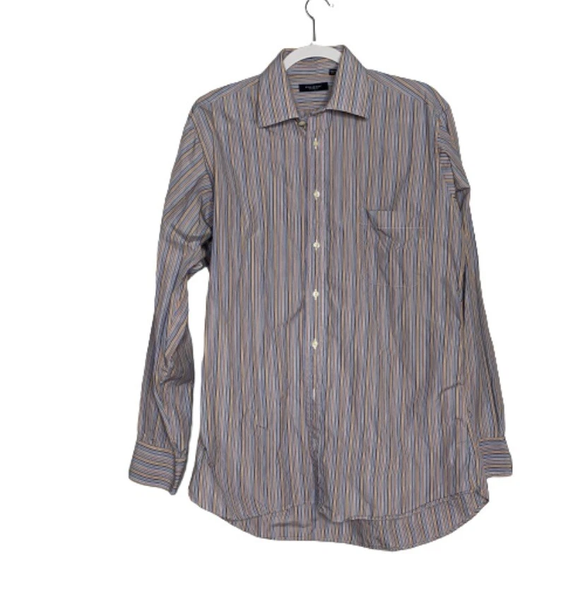 Camicia elegante Burberry London a righe taglia 15 5L multicolore con bottoni
