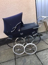 silver cross wave dolls pram in vintage blue