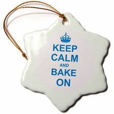 3dRose Keep Calm and Bake on - fun humorous Blue text design for Baking hobbyist