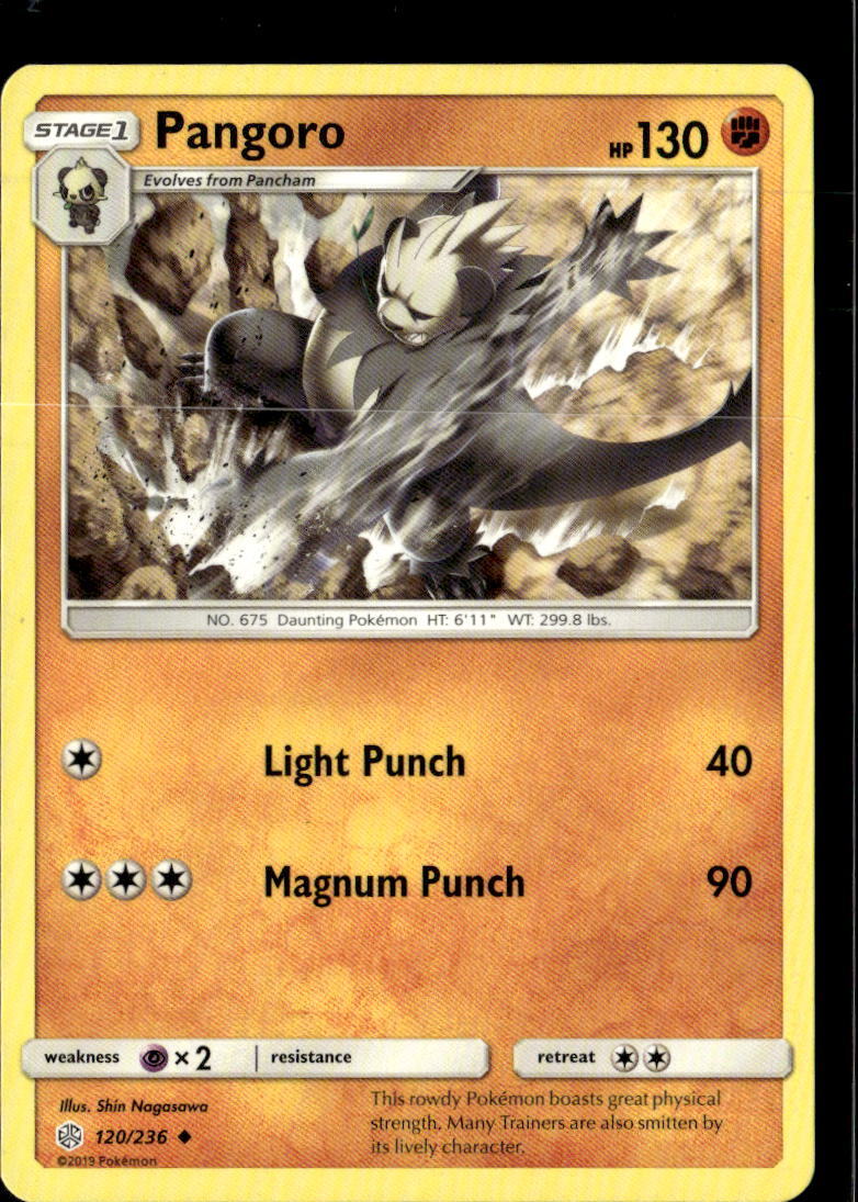 Pokemon Pangoro 120/236 Cosmic Eclipse Non Holo Uncommon 2 Card Lot
