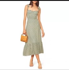 Reformation Nikita Midi Dress Green Floral Size 0