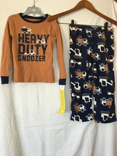 New Carter's Truck Construction Cotton/Fleece Pajama Set 2 pc Toddler Boy U pic