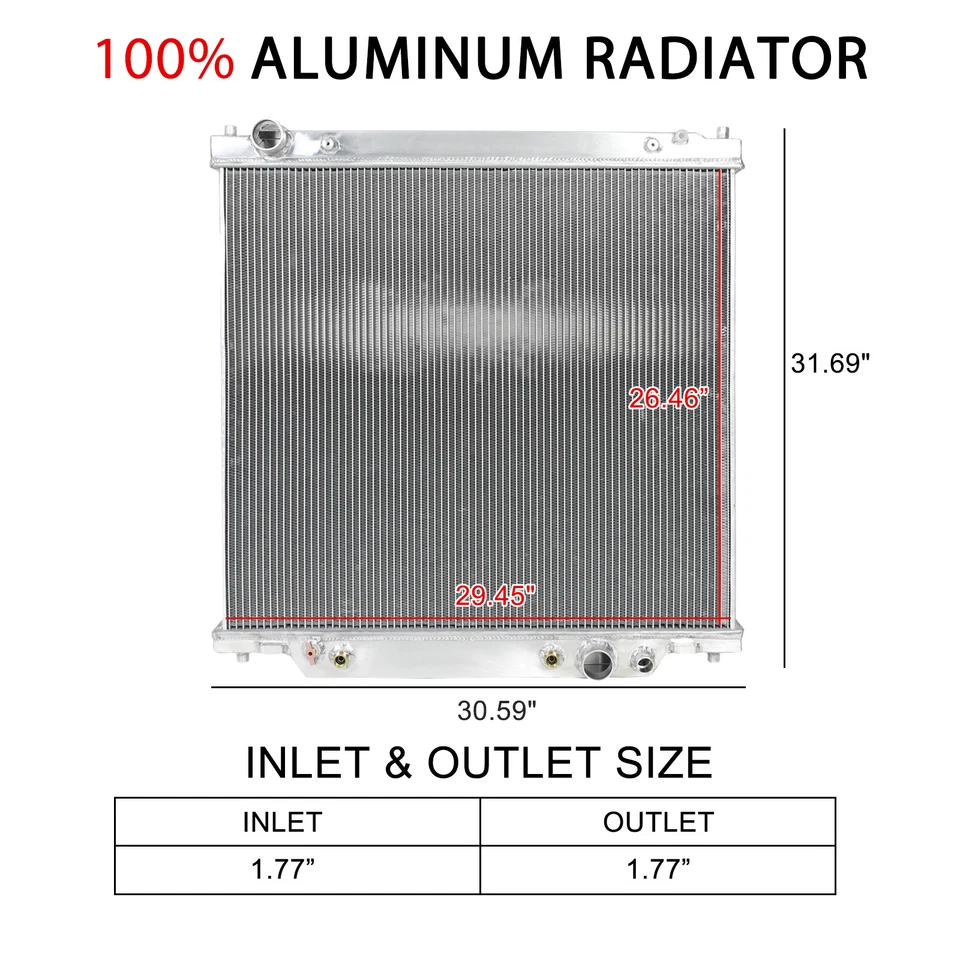 3 Row Radiator For 1999-2005 Ford Excursion F350 F450 F550 Super Duty 6.8L 7.3L Foto 2 de 4