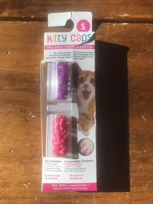 Kitty Caps FFP9318 Nail Caps  Hot Purple & Hot Pink Sz Small S New