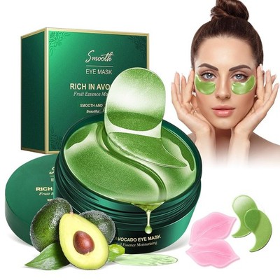 60Pcs Augenpads+2 Lippenmaske Gegen Augenringe,Eye Patches Mit Avocado,Augenpads