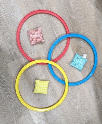 Lovevery Jump-in Eco Hoops Organic Cotton Bean Bags Rings Toss Game Investigator
