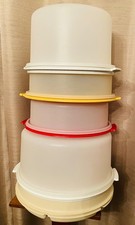 TUPPERWARE Pie Cake Taker, VegFruit tray, 719, 684, 1256, 1666 HOLIDAY Party LOT