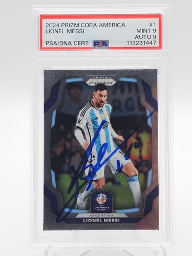 LIONEL MESSI 2024-25 PANINI PRIZM COPA AMERICA AUTO #1 ARGENTINA PSA 9 Q3420