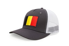 Country Hat, Snapback Trucker Baseball Cap (Belgium, Grey White)