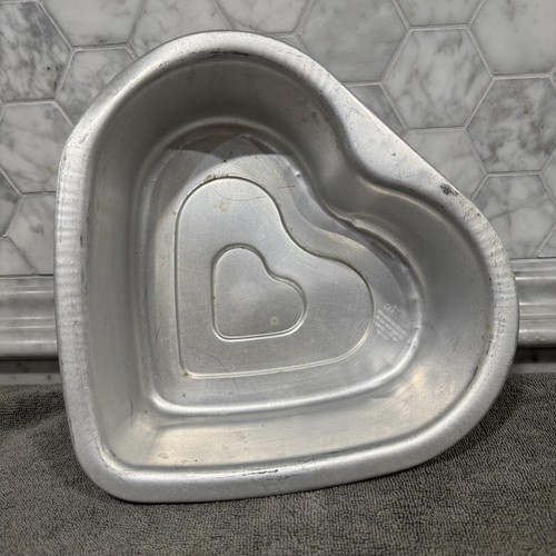 Odisea Aluminum Tarta Large Heart Cake Pan Silver Jello Gelatin Mold 20 cm 8 in