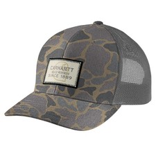 SALE Carhartt Canvas Logo Patch CAMO Trucker Mesh Back Hat Khaki Grey