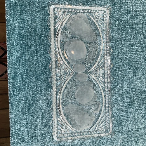 VTG Bleikristall Beyer "Bavarian Harvest" cut lead crystal serving tray 🇩🇪