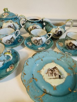 RARE Kitten Cat Vintage Ardalt Bavarian Porcelain Tea Complete Set 15pc