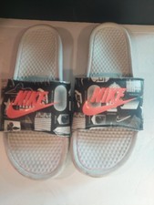 Nike Slide Sandals Mens Size 10 Black City Print Cushioned Slip On Graphic