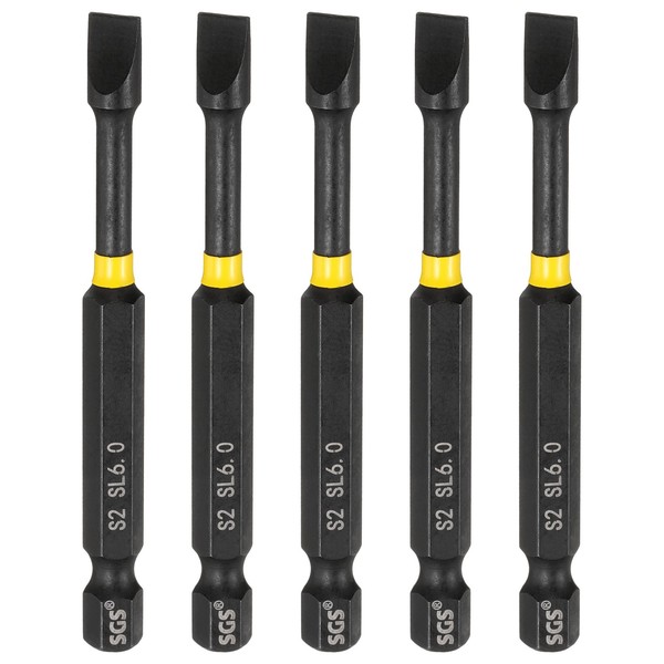 "5X SL6 Schlitz-Schraubendreherbits 1/4\" 3\" Magnetisch"-image