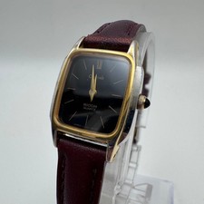 Ricoh 5650 15 Wristwatch Leather Black Women Timepiece Genuine Authentic