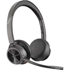 Poly Voyager 4320 UC Bluetooth Headset Boom Mic USB-A Charge Stand PC Mobile