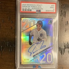 2020 Bowman Draft Spencer Torkelson 20 in '20 Autograph /99 Tigers PSA 9