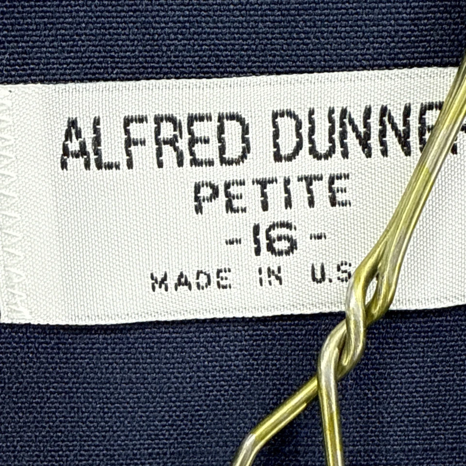 ALFRED DUNNER Mujer Chaqueta Y Pantalón Traje Azul 2 Botones Talla 16 Pequeño Foto 3 de 4