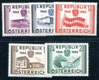 ÖSTERREICH 1955 1012-1016 ** POSTFRISCH TADELLOS SATZ 10 J REPUBLIK(08814