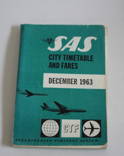SAS Flugplan Dezember 1963 City Timetable and Fares Skandinavian Airlines  B70