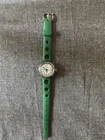 Vintage Timex Girl Scouts Watch Green Rally Strap Date Window -Mechanical- RUNS