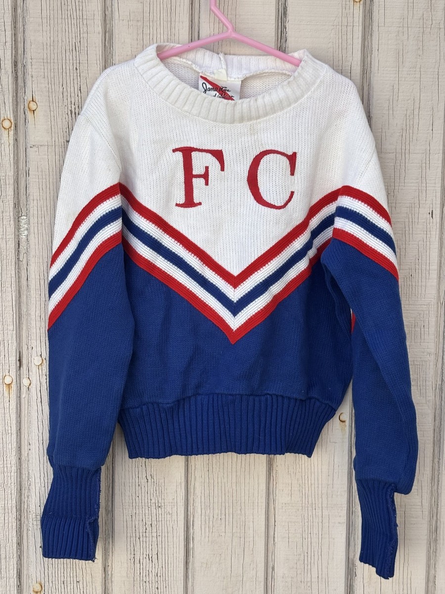Vintage 80s Girl's Acrylic Cheerleader Sweater Size SX USA