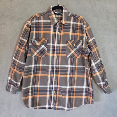 Key Apparel Polar King Heavy Flannel Shirt Men's XL Plaid Workwear Grunge