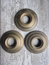 3 Antique Bobeche  Art Deco Chandelier  Socket Covers Trim  Brass 3.75"