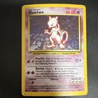 Pokémon Mewtwo Holo Rare Base Set 10/102 60HP Wizards Copyright TCG Card