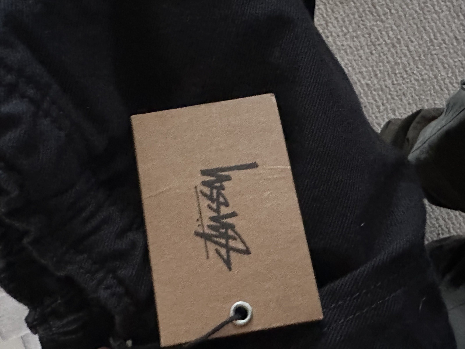 Stussy x Noma Icon Beach Washed Black Pants Men Size m Embroidered Graphics thumbnail 3