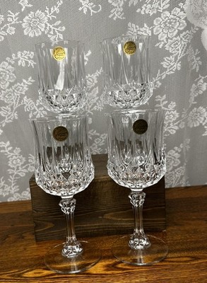 Vintage Cristal D'Arques Longchamp Water Wine Goblet Lead Crystal  Set of 4