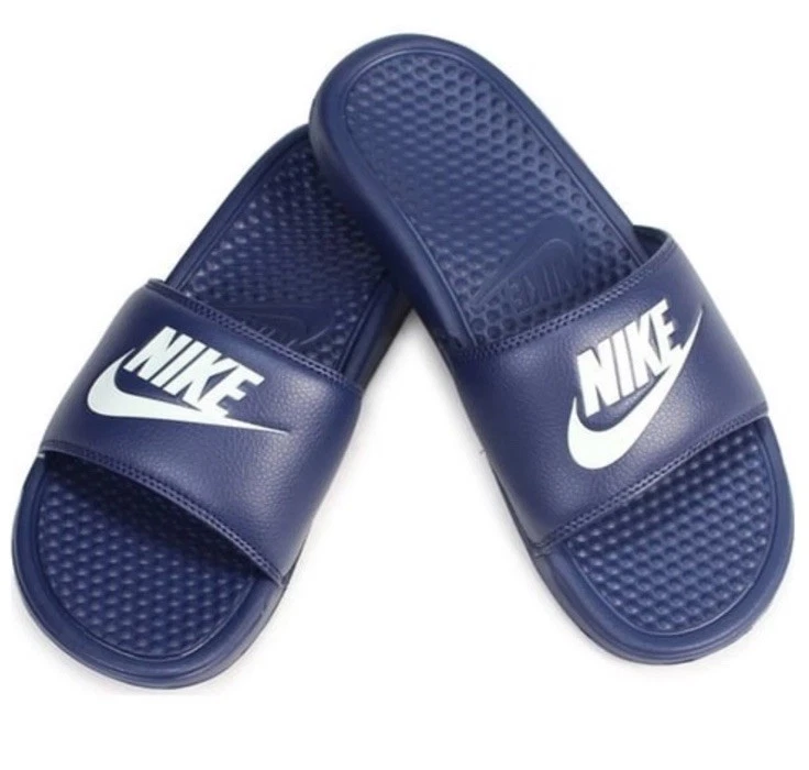 Nike Sliders Benassi JDI Navy sandali slip on spiaggia vacanza UK 9 (343880 403)
