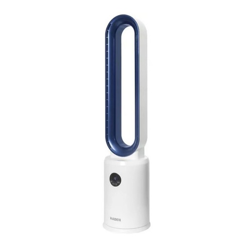 Haden 215024 Efficient 50W Modern Cooling Bladeless Tower Fan - White/Blue B+