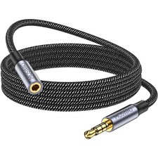 Kabel Verlängerung 4 Polig TRRS Stereo Klinke Nylon 3,5mm Mikrofon Adapter