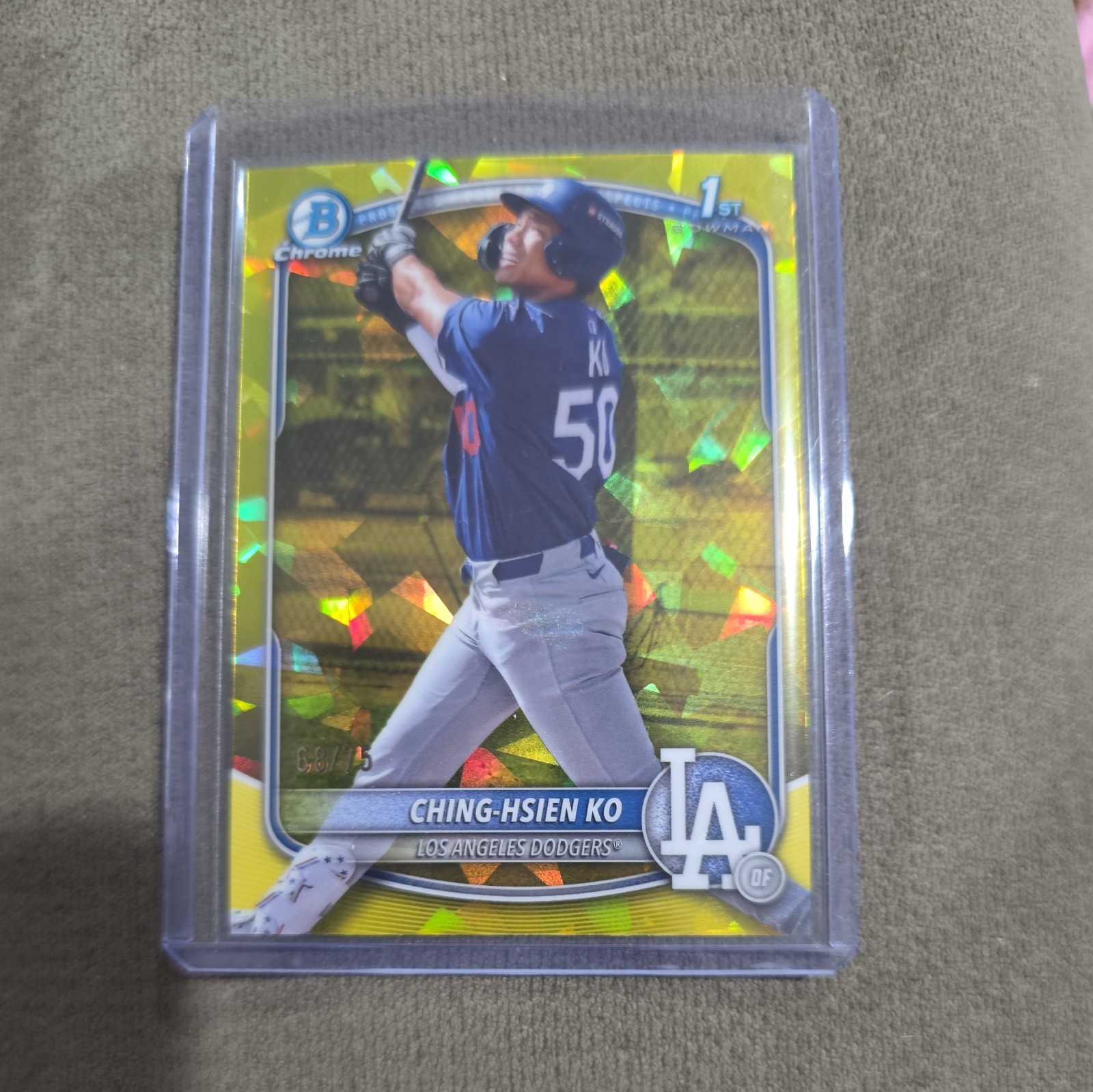 2025 BOWMAN CHROME SAPPHIRE 1ST CHING-HSIEN KO 68/75 YELLOW SP LOS ANGELES