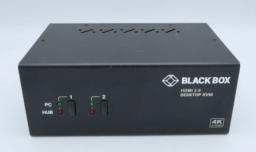 BlackBox 2-Port Dual-Monitor HDMI 2.0 4K UHD 60Hz USB 3.0 Hub Audio KVM(KV6222H)
