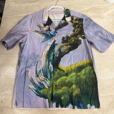 Valentino Button Down Scenic Bird Shirt Size 50