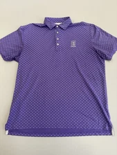 Johnnie O Top Shelf TPC Scottsdale Men Purple Short Sleeve Polo Golf Shirt Large