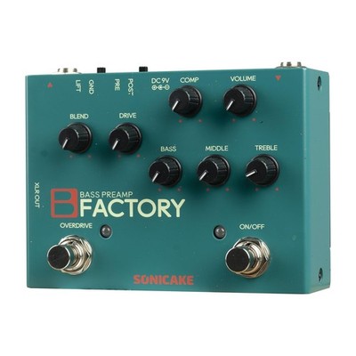 Bass Pedal with Overdrive Analog Preamp Compression Effects Pedal and 3-Band EQ