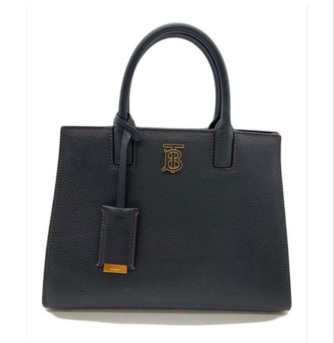 Burberry Frances Mini Tote Bag Check Canvas Leather Handbag