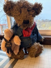 Boyds Bears #900207 Billy Ray Beanster & Petey Porker Pig w/ Tag 16” Has Stand